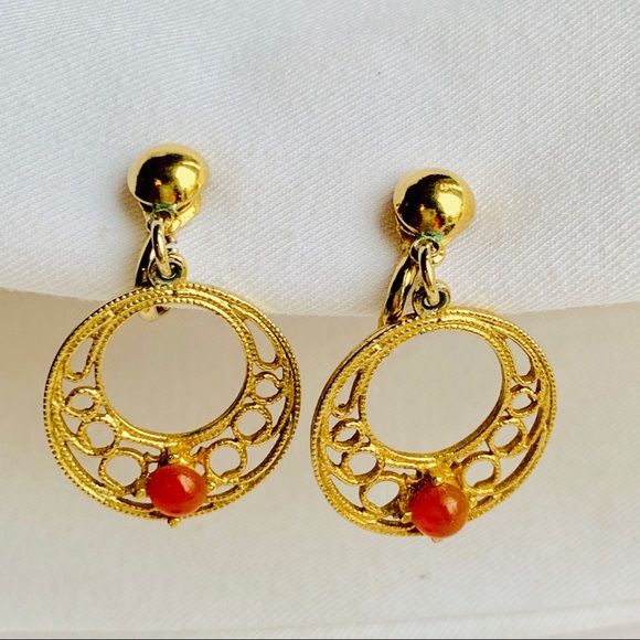 Jewelry - CLIP ON EARRINGS GOLD AND ORANGE